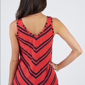 Montauk Stripe Double V Tank